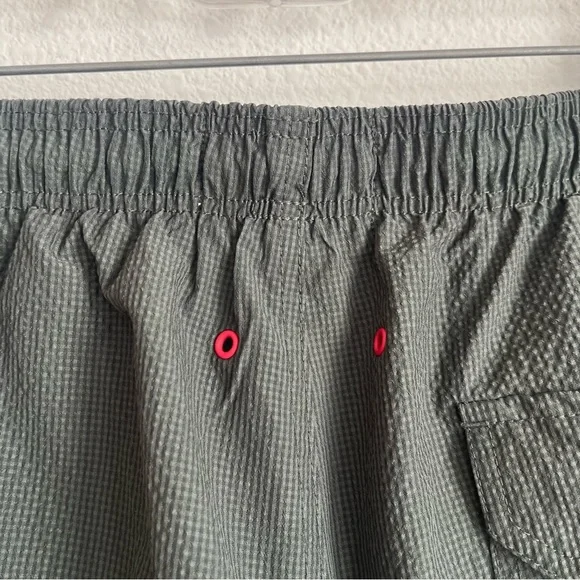 Solid & Striped Seersucker Dark Green Swim Trunks